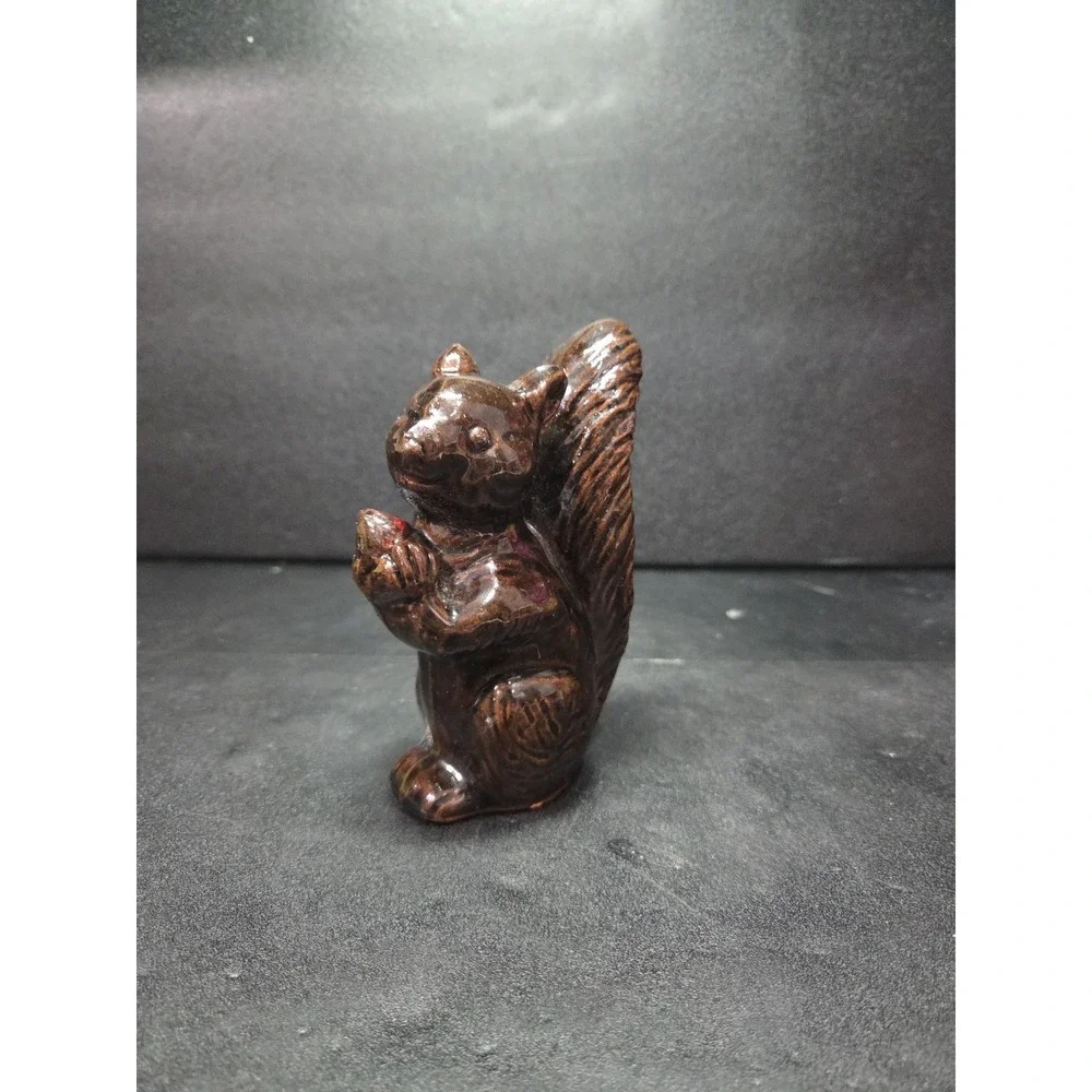Japan Bone China‎ Acorn Squirrel Figurine, Miniature Vintage Decor, Brown Figure